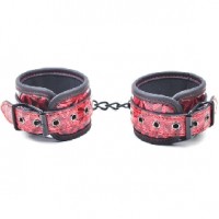 Hand Cuffs Embossed Handcuffs Red